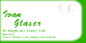 ivan glaser business card